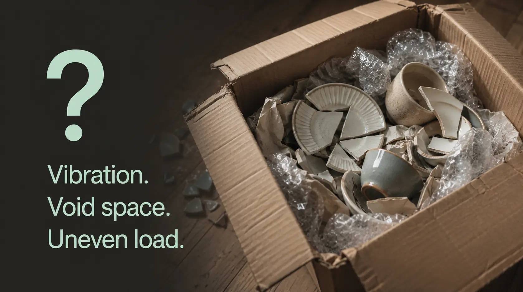 Broken dishes in bubble wrap and paper - why packing materials alone fail